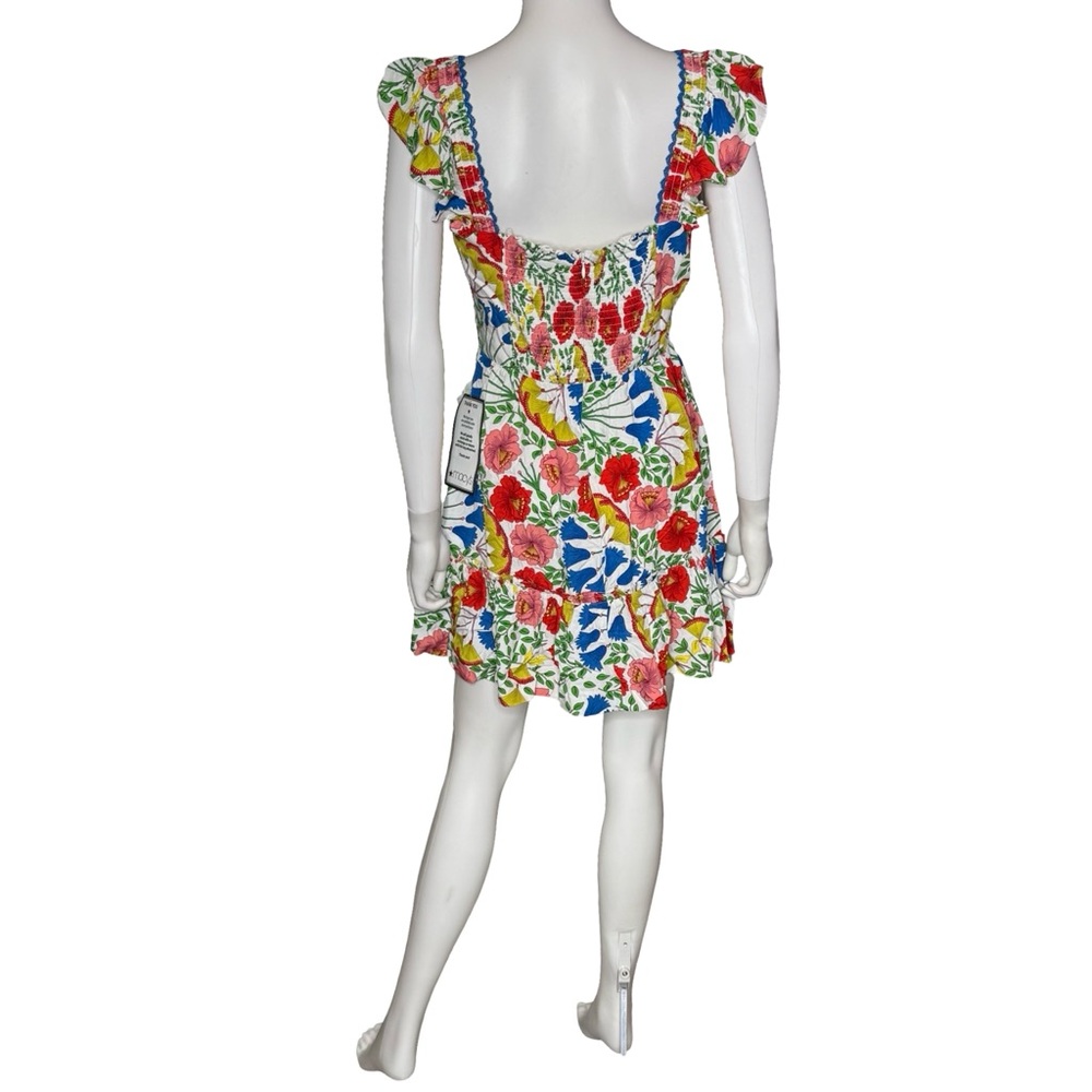 Adrianna by Adrianna Papell Women's Floral-Print Flutter-Sleeve Mini Dress Sz 6 - Picture 6 of 9